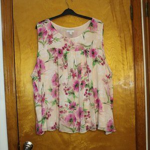 EUC Marybelle Pink Floral Sleeveless Top SIZE 5x